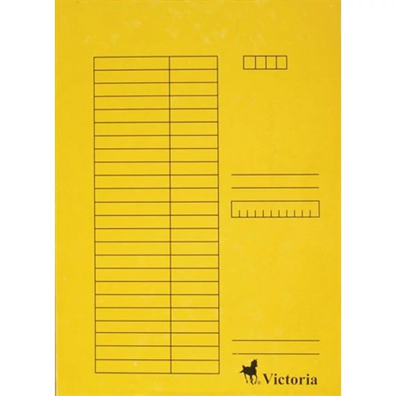 Victoria karton gyorsfűző, A4, 5 db, sárga