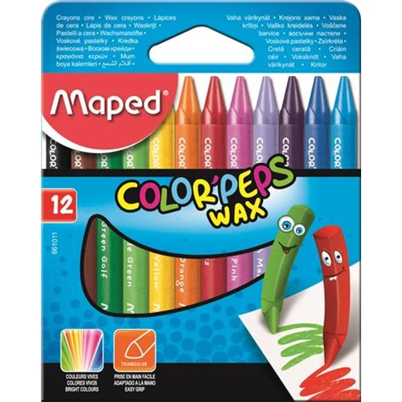 Zsírkréta, MAPED Color Peps Wax, 12 különböző szín