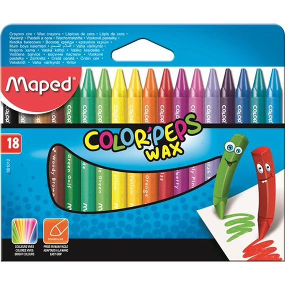 Zsírkréta, MAPED Color Peps Wax, 18 különböző szín