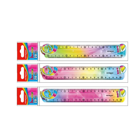 Keyroad flexibilis egyenes vonalzó, 20 cm, színátmenetes, vegyes színekben