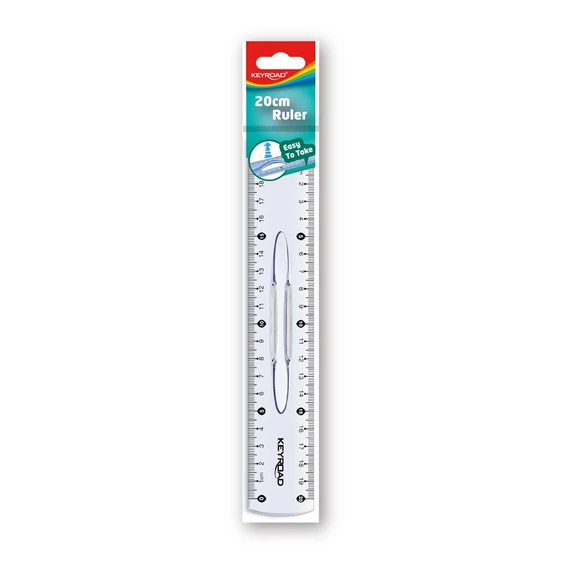 KR971059-20 Vonalzó 20 cm, kétoldalt skálázott, fogantyús keyroad 