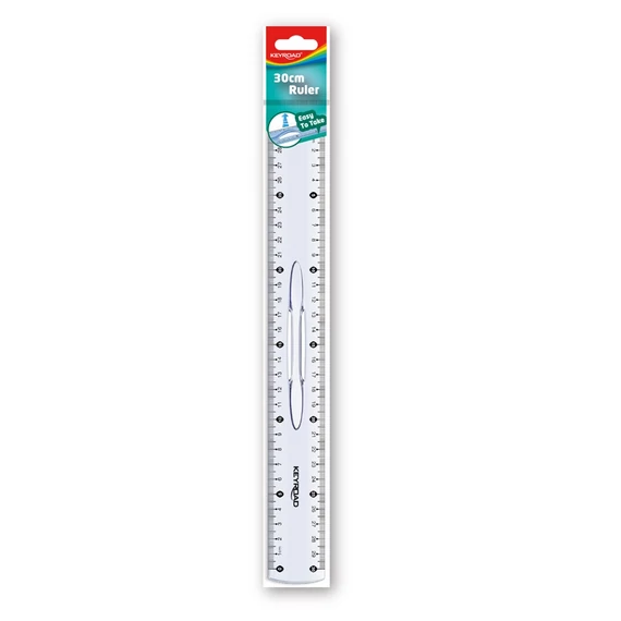 KR971059 Vonalzó 30 cm, kétoldalt skálázott, fogantyús keyroad 