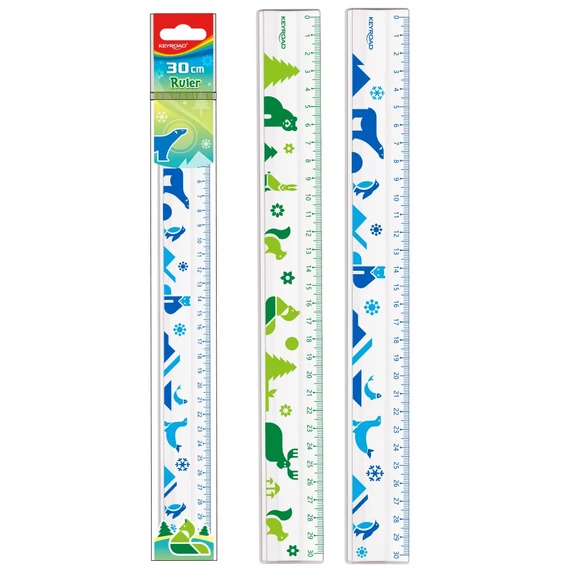 KR972440 Vonalzó 30 cm, állat mintás keyroad