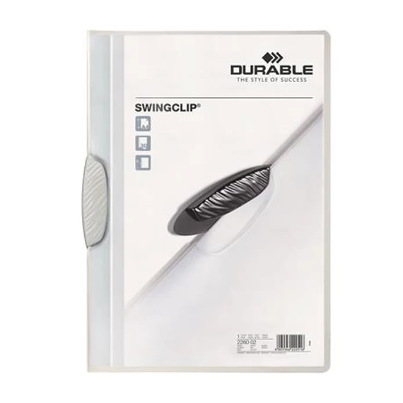 Durable Swingclip 30 gyorsfűző, klipes, A4, fehér