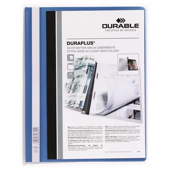 Durable Duraplus gyorsfűző, A4, széles, panorámás, kék