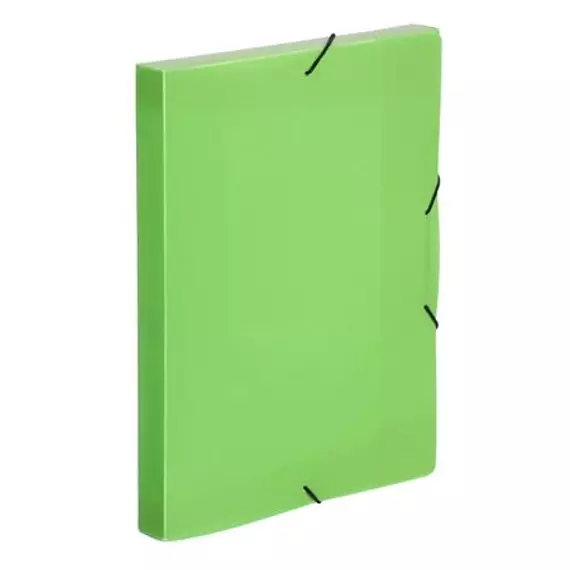 Gumis mappa, 30 mm, pp, a4, Viquel coolbox, áttetsző zöld