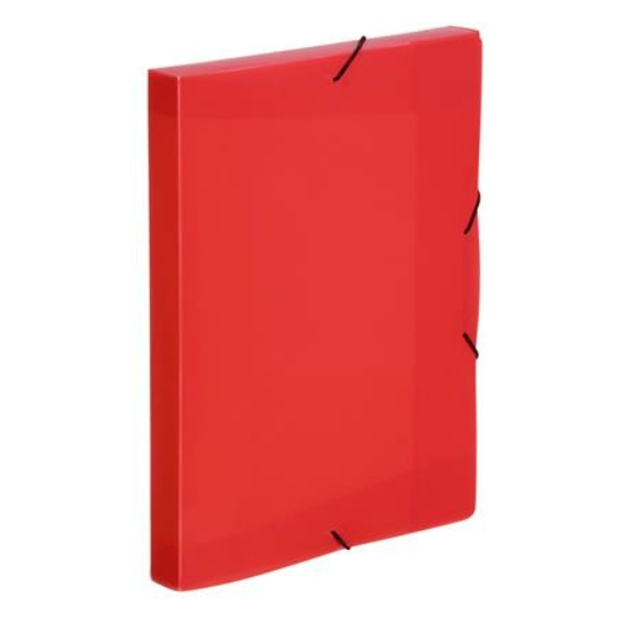 Viquel Coolbox gumis mappa, 30 mm, PP, A4, áttetsző piros