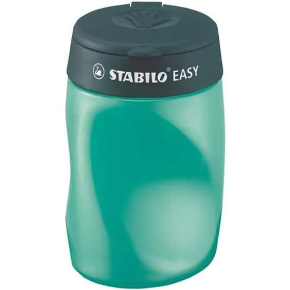 Stabilo Easy tartályos hegyező, háromlyukú, balkezes, olajzöld