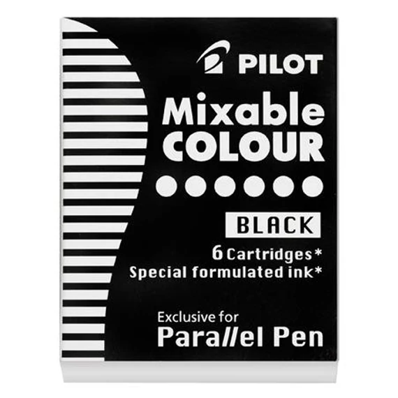 Pilot Parallel Pen töltőtoll patron, 6 db, fekete