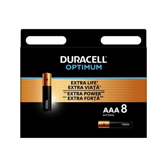 Duracell Optimum ceruzaelem, AAA, 8 db