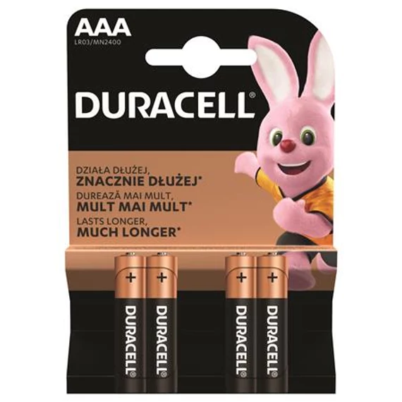 Duracell Basic ceruzaelem, AAA, 4 db