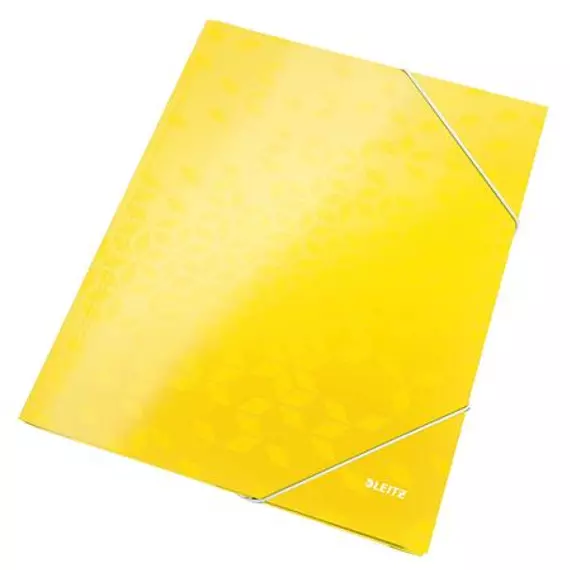 Gumis mappa, 15 mm, karton, a4, Leitz wow, sárga