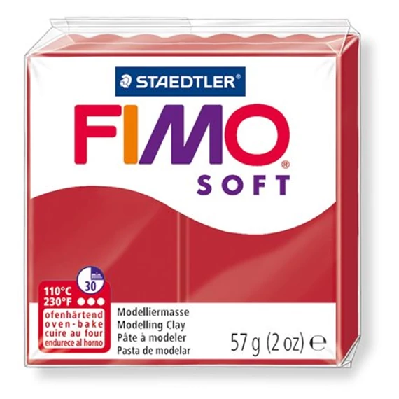 Gyurma, 57 g, égethető, Fimo soft, karácsonyi piros