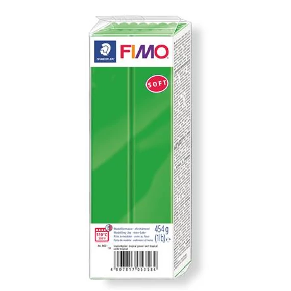 Gyurma, 454 g, égethető, Fimo soft, trópusi zöld