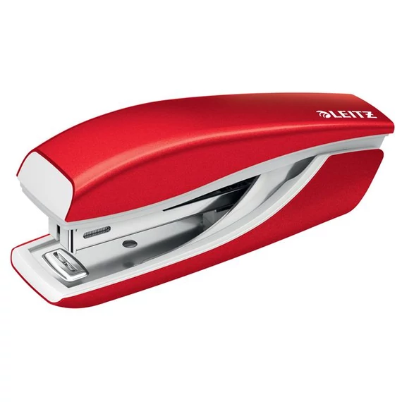 Tűzőgép, mini, no. 10, 10 lap, fém, Leitz nexxt wow, piros