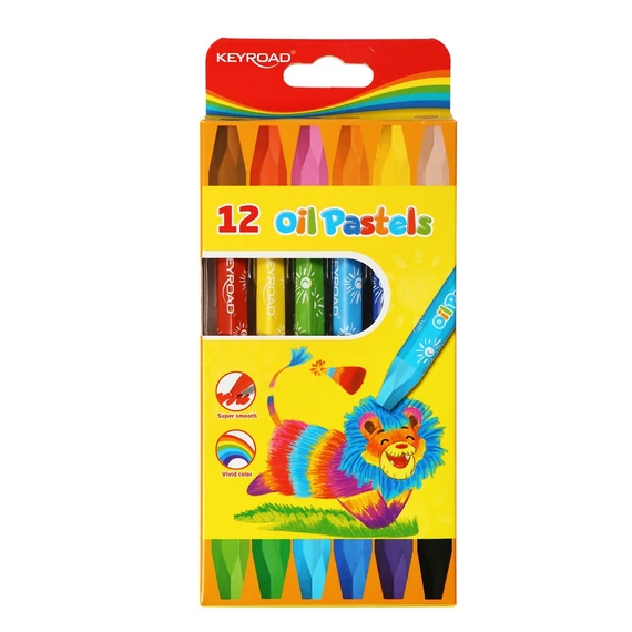 Keyroad olajpasztell kréta, 74 x 10 mm, 12 darab