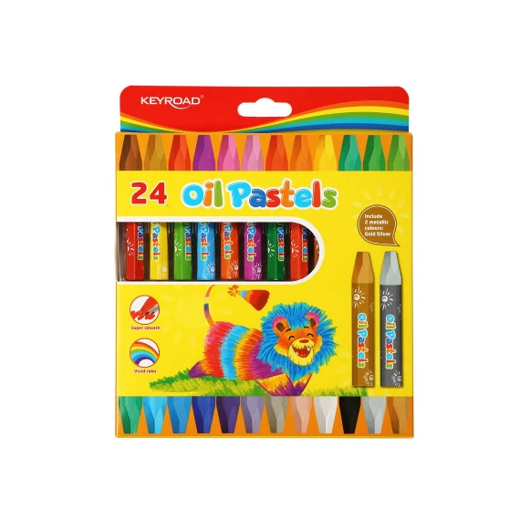 Keyroad olajpasztell kréta, 74 x 10 mm, 24 darab