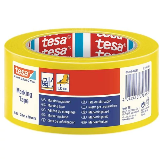 Tesa Professional jelölőszalag, 50 mm x 33 m, sárga