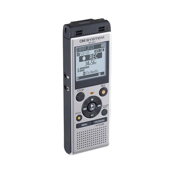 OM System WS-882 diktafon, digitális, 4 GB memória, ezüst