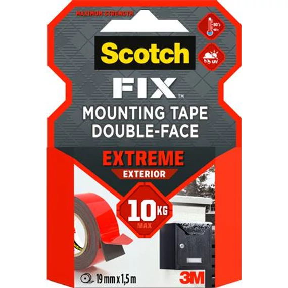 3M Scotch Extreme Exterior ragasztószalag, kétoldalas, extra erős, kültéri, 19 mm x 1,5 m