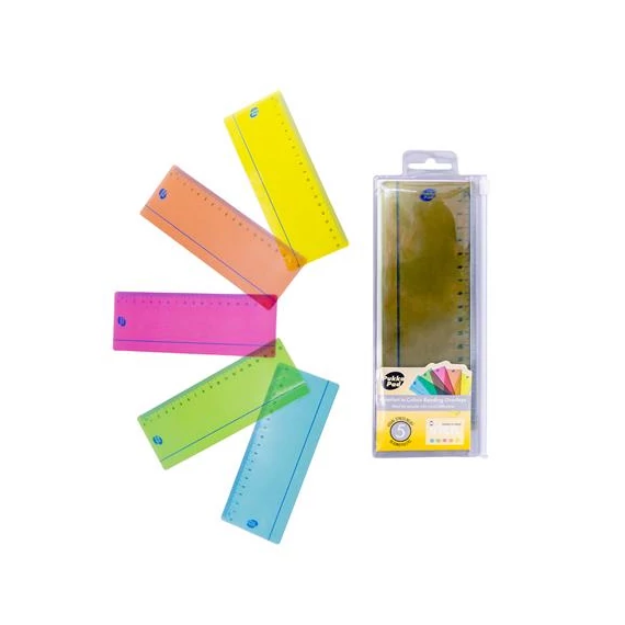 Vonalzó készlet, műanyag, 18 cm, Pukka pad irlen, 5 különböző szín