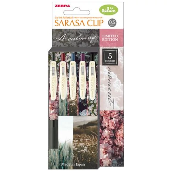 Zebra Sarasa Clip Calming Moments zseléstoll szett, 0,33 mm, 5 féle szín