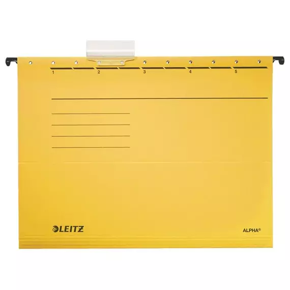 Leitz Alpha Standard karton függőmappa, 25 db, sárga