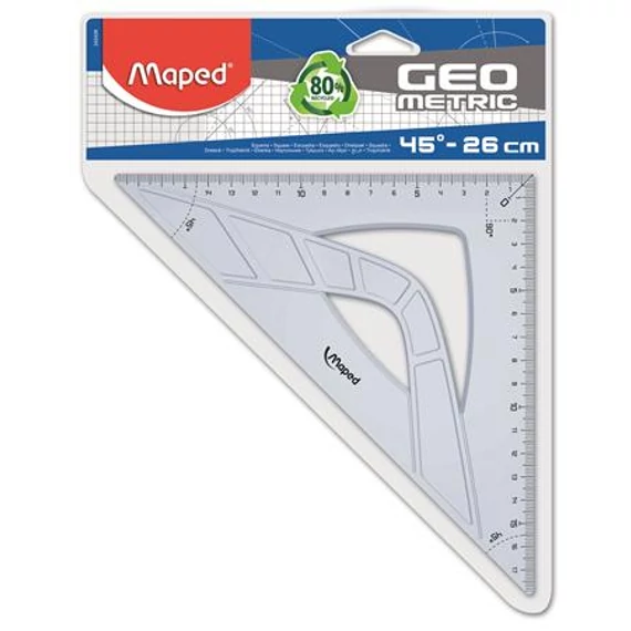 Maped Geometric háromszög vonalzó, műanyag, 45°, 26 cm