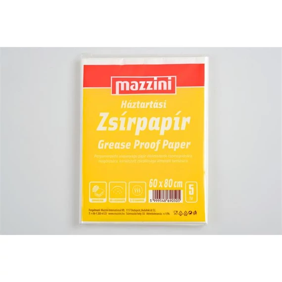 Mazzini háztartási zsírpapír, 60x80 cm, 5 ív
