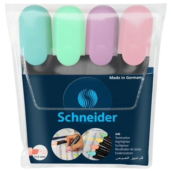 Schneider Job Pastel szövegkiemelő készlet, 4 darabos