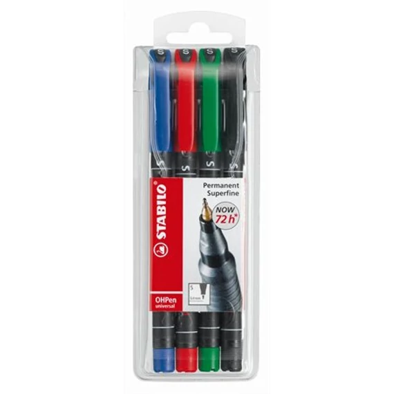 Stabilo OHPen S marker készlet, 0,4 mm, 4 szín
