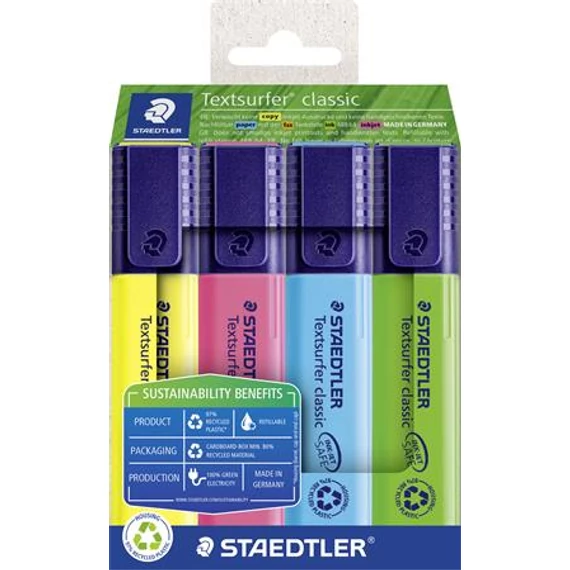Staedtler Textsurfer Classic 364 R szövegkiemelő készlet, 1-5 mm, 4 féle szín
