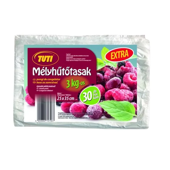 Tuti Extra mélyhűtő zacskó, 3 kg, 30 db