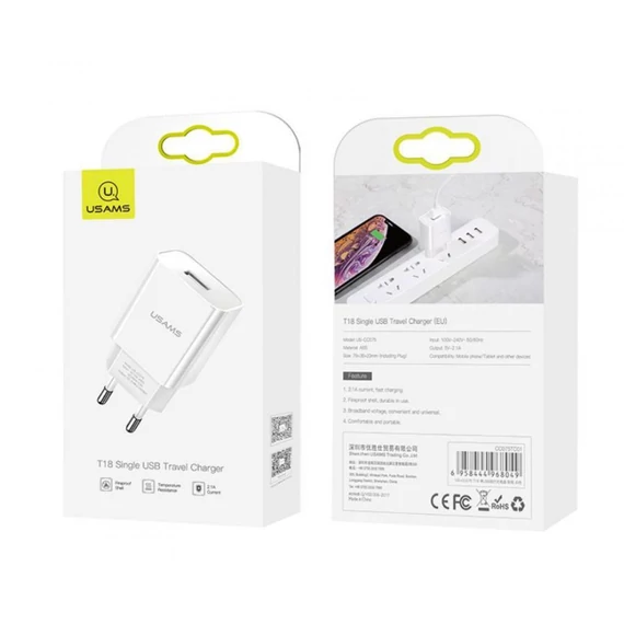Usams hálózati töltő 1xUSB aljzattal