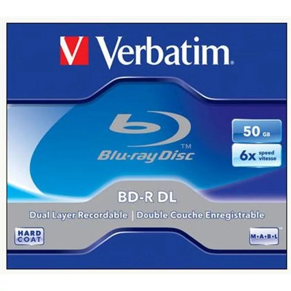 Verbatim kétrétegű blu-ray lemez, normál tok, 50 GB